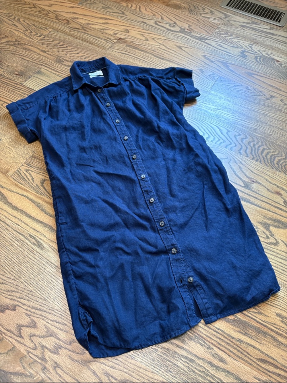 J.Crew Navy Button-Front Shirt Dress, XXS